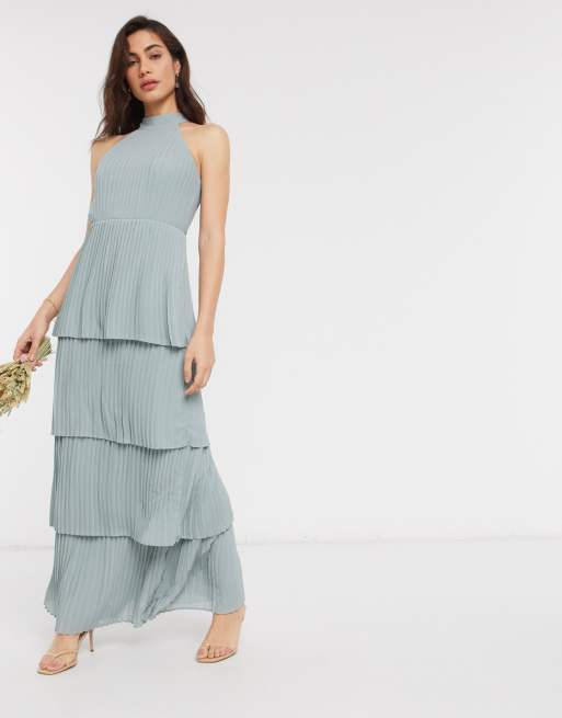 sage high neck dress