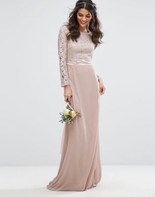 tfnc lace up back maxi bridesmaid dress