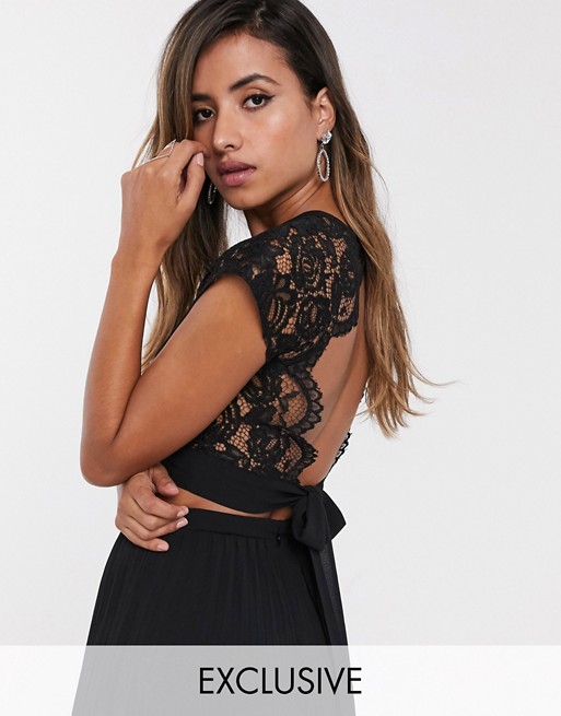 TFNC lace shell top in black