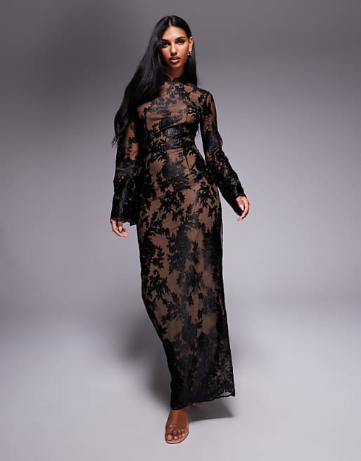 long sleeve black maxi dress Amersham Theres no end to how beautiful you look in the Lulus Infinitely Elegant Black Long Sleeve Maxi Dress Long Sleeve Crystal A Line