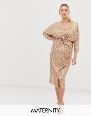 asos rose gold dress