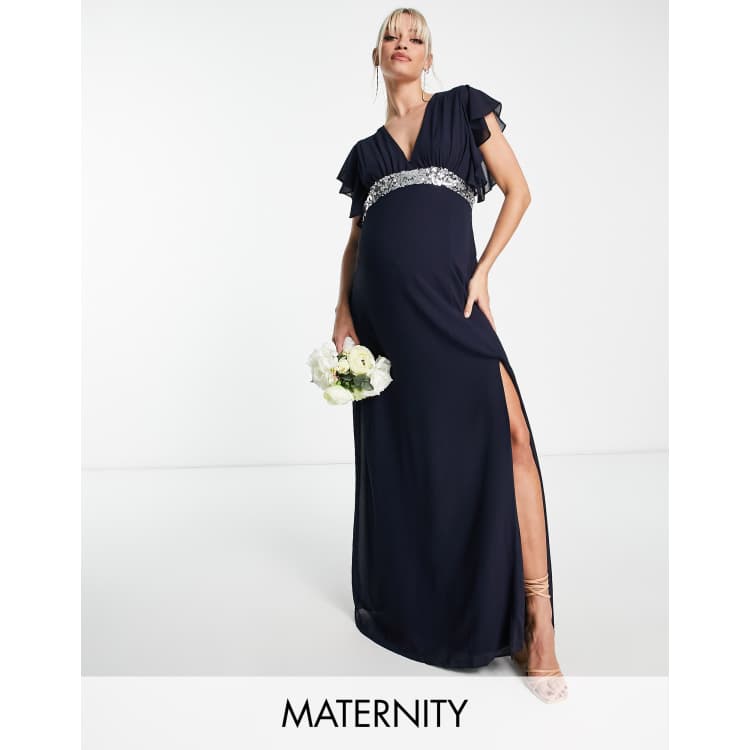 Chiffon maternity maxi dress sale