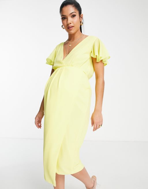 Yellow chiffon 2024 maternity dress