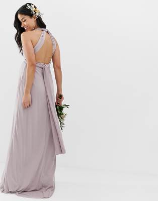 tfnc bridesmaid exclusive multiway maxi dress in grey