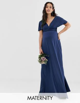 asos navy maternity dress