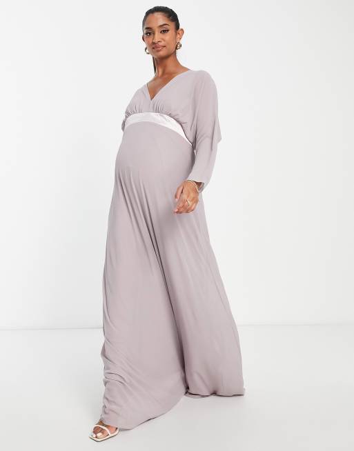 Grey gown long on sale sleeve