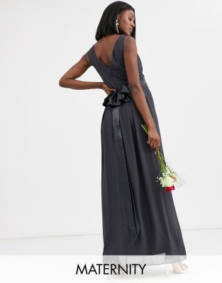 gray maternity bridesmaid dress