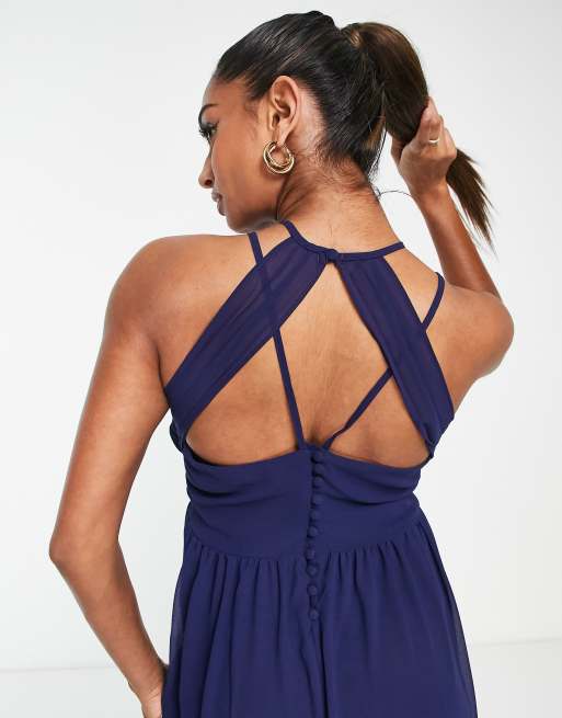 Halter Neck Dress in Navy