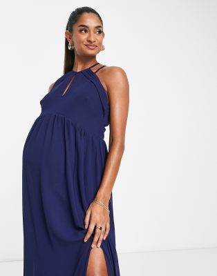 Blue Maternity Bridesmaid Dress