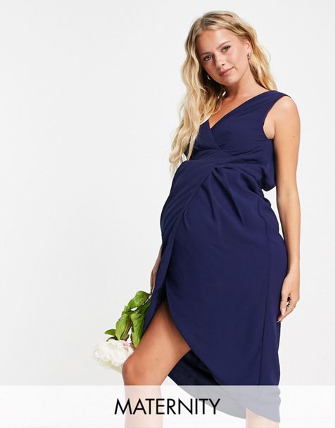Mamalicious Maternity wide leg pants in navy - part of a set