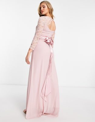 Mauve Lace Maxi Dress