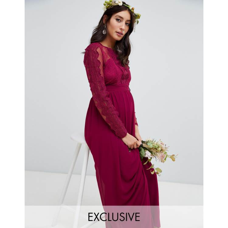 Tfnc burgundy maxi store dress