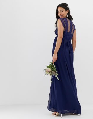 asos navy blue bridesmaid dress