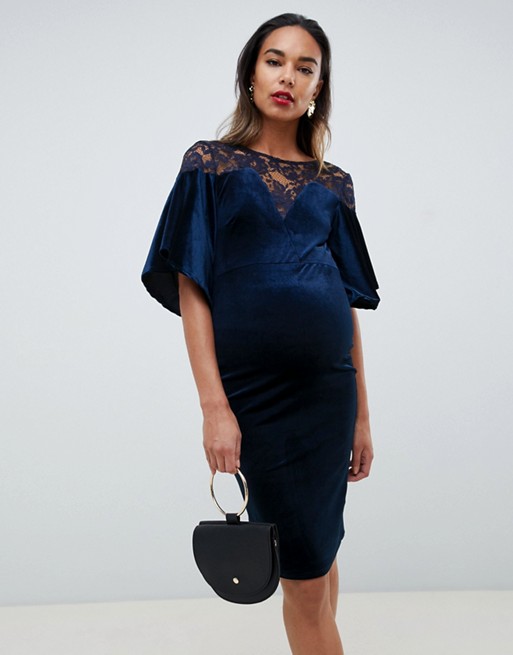 Printable dress in tfnc midi maternity bodycon navy sequin