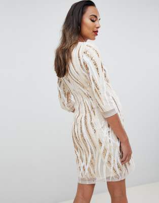 patterned sequin mini dress