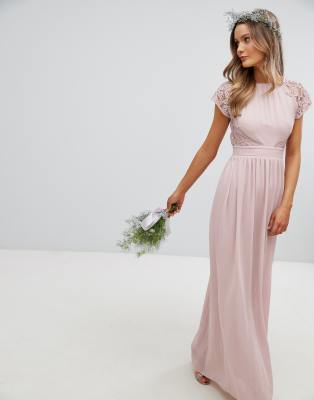 tfnc lace up back maxi bridesmaid dress