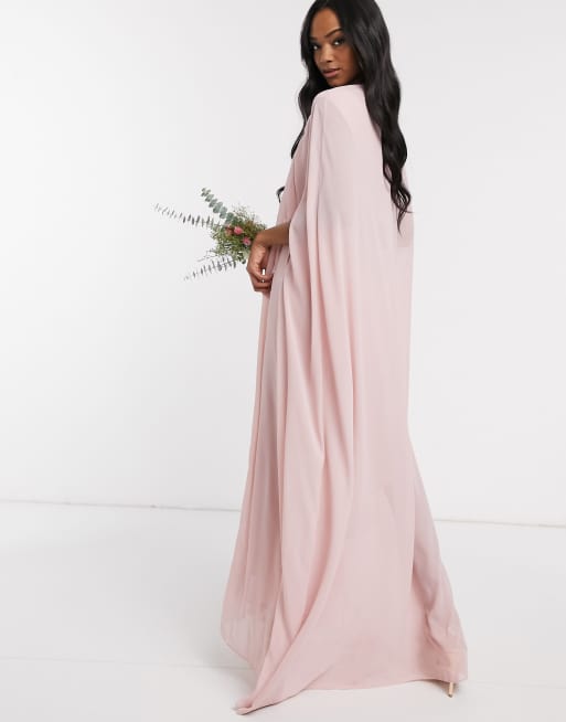 Chiffon cape maxi dress sale