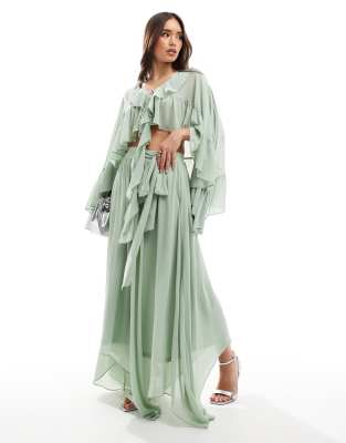 Tfnc Maxi Skirt In Green