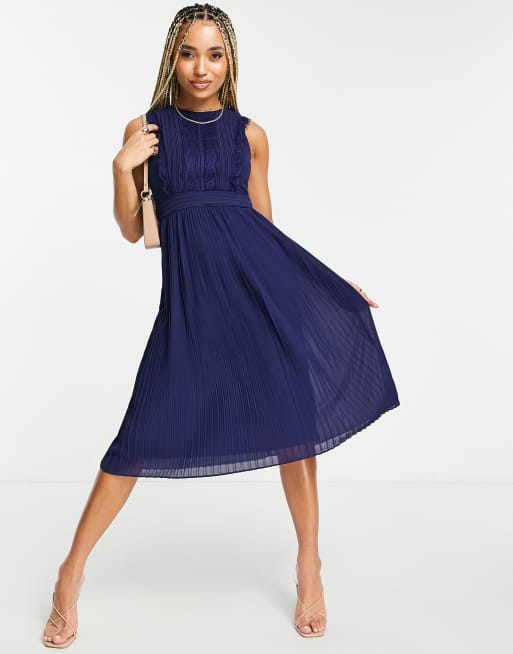 TFNC midi skater dress in navy | ASOS