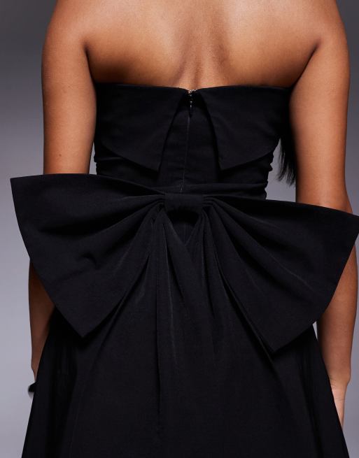 TFNC - Mini bandeau-jurk met strik aan de achterkant in zwart, 3 van 4