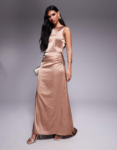 TFNC - Mokkafarvet satinsæt - view 1