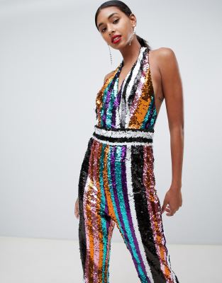 Topshop rainbow sequin store jumpsuit