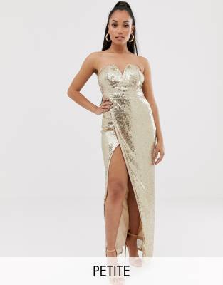 bandeau glitter dress