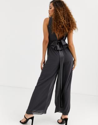 bridesmaid jumpsuit grey