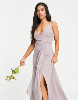 grey fishtail bridesmaid dress