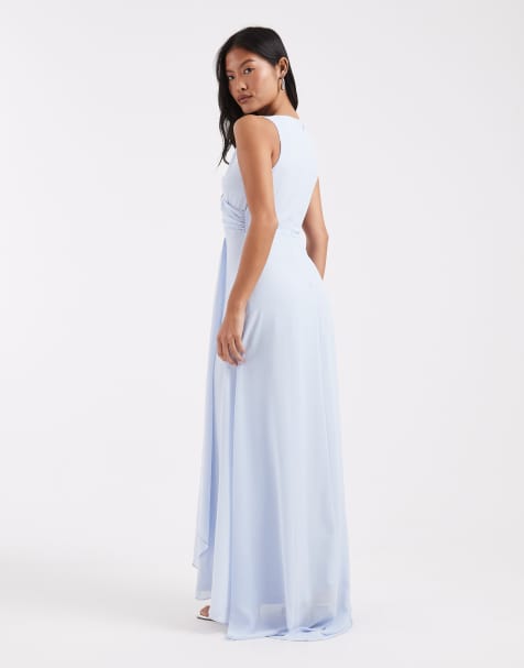 knee length dresses for ladies Navy V-Neck Sleeveless Midi Floral Beaded A-line Dress main image 1