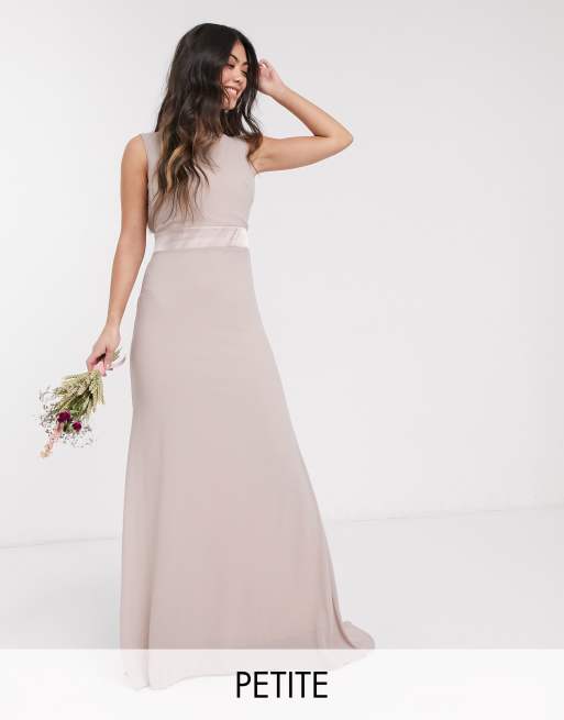 Tfnc sateen bow back shop maxi bridesmaid dress in pink