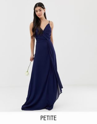 navy blue petite maxi dress