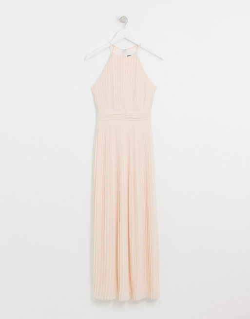 Tfnc bridesmaid exclusive pleated store maxi dress in pearl pink