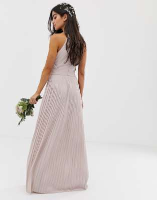 petite pleated maxi dress