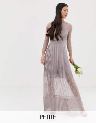 tfnc bridesmaid exclusive pleated maxi dress in grey