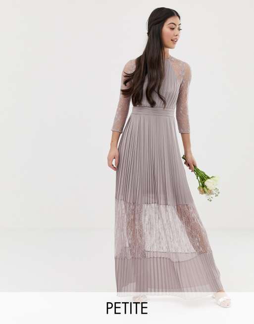  TFNC  Petite bridesmaid  exclusive pleated  maxi  dress  with 