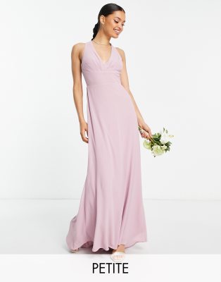 Tfnc Petite Bridesmaid Halter Maxi Dress In Pink