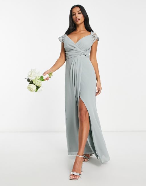 Tfnc sage 2024 bridesmaid dress