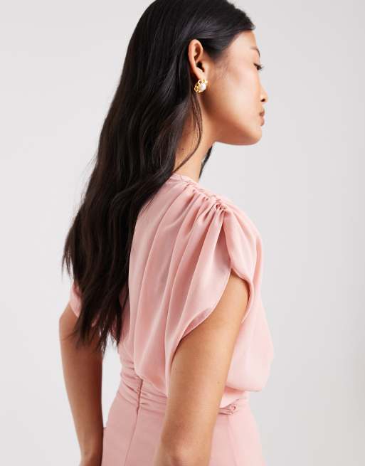 strapless open back dress Amedeo Plunge Halter Neck Maxi Dress main image 1