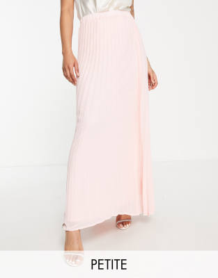 TFNC Petite Bridesmaid pleated maxi skirt in whisper pink ASOS