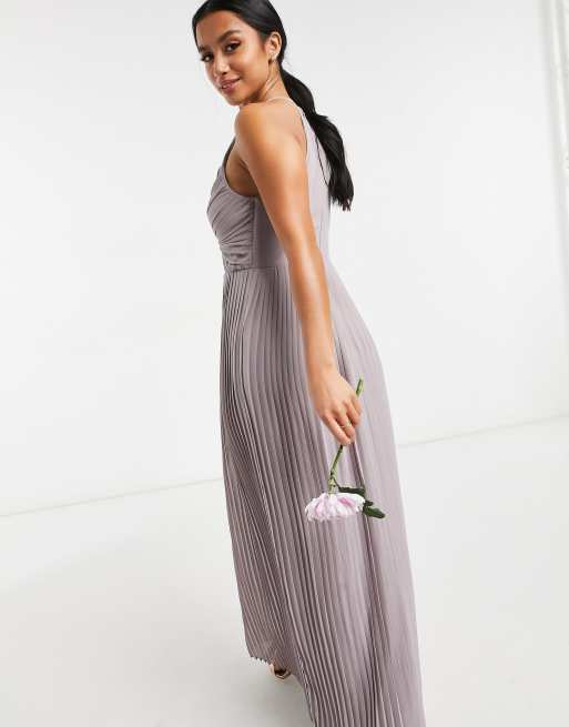 tfnc bridesmaid exclusive pleated maxi dress in grey