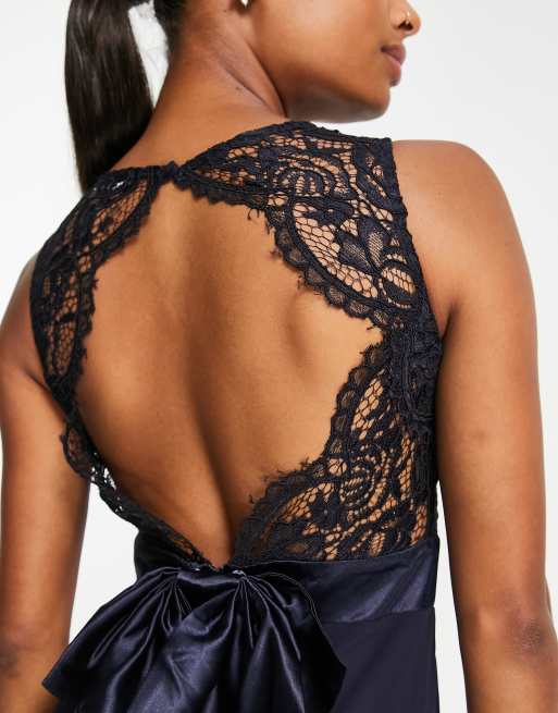 Petite navy lace outlet dress