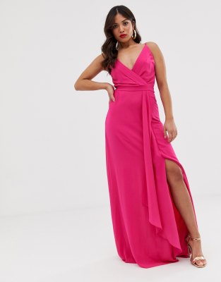 tfnc cami wrap maxi dress