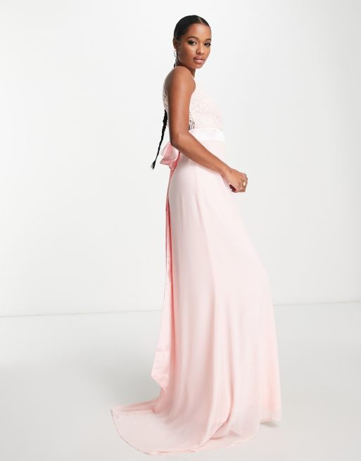 Tfnc lace maxi bridesmaid dress with hot sale bow back