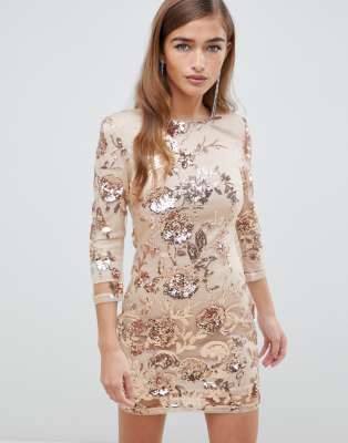 robe sequin rose