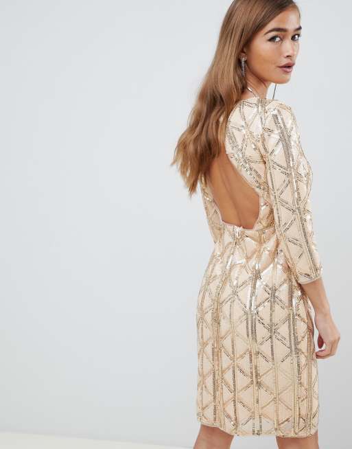 Geometric sequin clearance dress