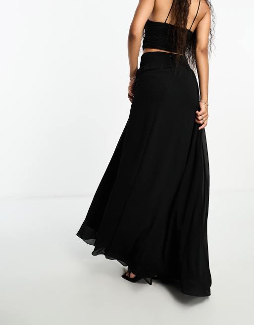 Geplooide maxi rok sale