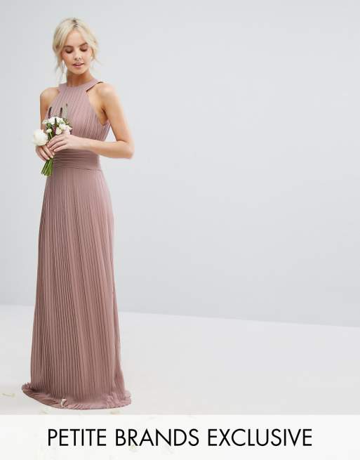 TFNC Petite High Neck Pleated Maxi Bridesmaid Dress ASOS TFNC Petite High Neck Pleated Maxi Bridesmaid Dress ASOS