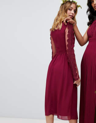 burgundy dresses asos