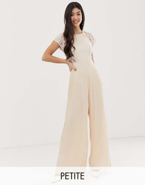 TFNC Petite lace detail jumpsuit in pink